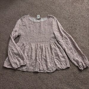 Light pink urban romantics long sleeve baby roll top blouse size medium women’s